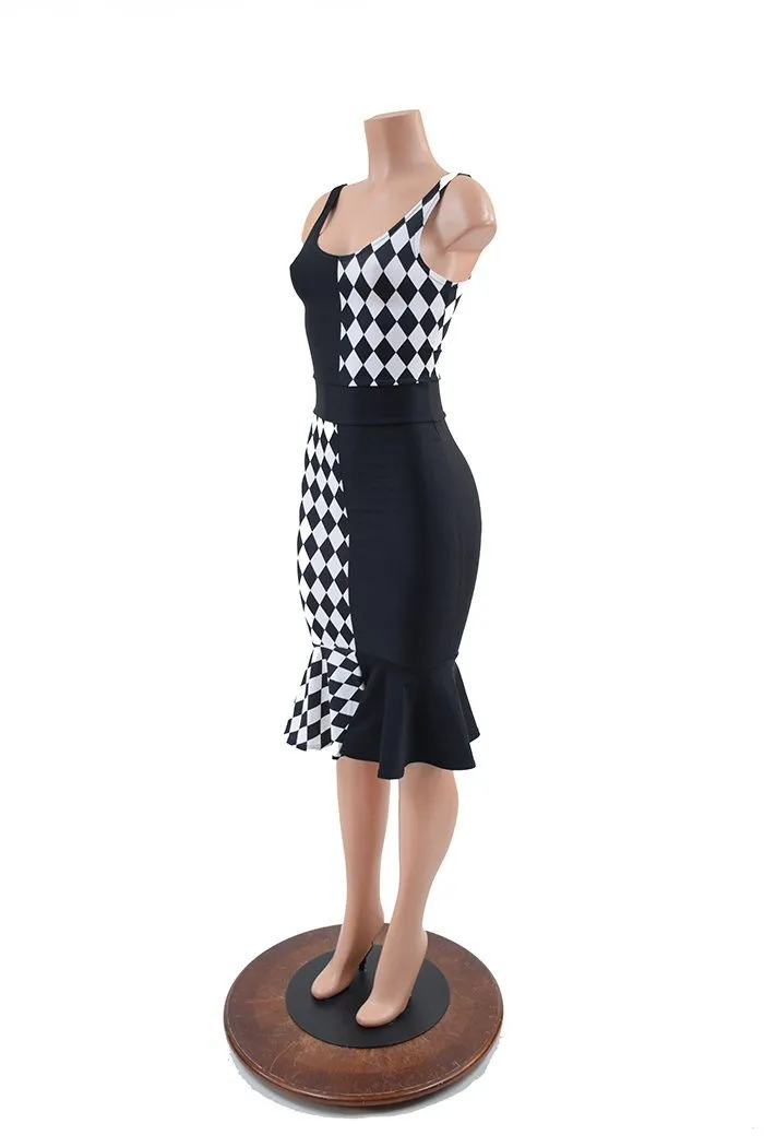 Quad Color Blocked Wiggle Dress