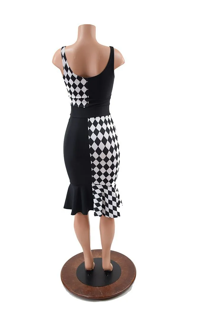 Quad Color Blocked Wiggle Dress