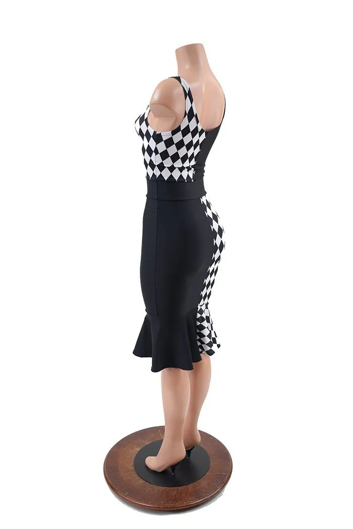 Quad Color Blocked Wiggle Dress