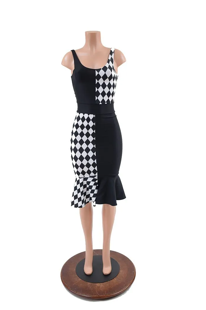 Quad Color Blocked Wiggle Dress