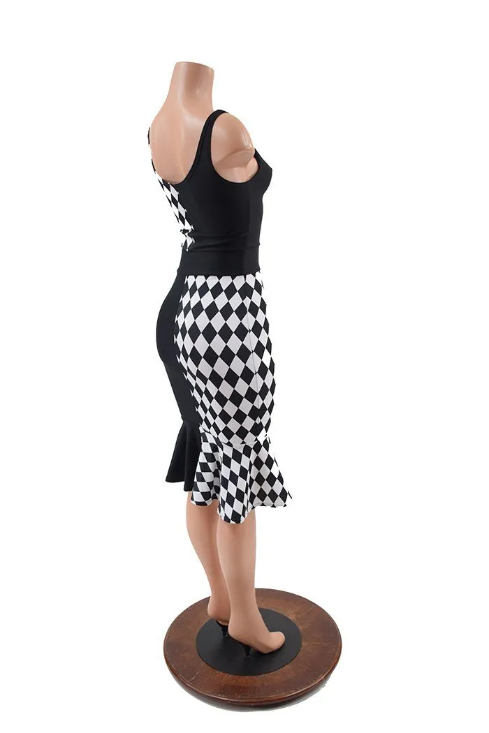 Quad Color Blocked Wiggle Dress
