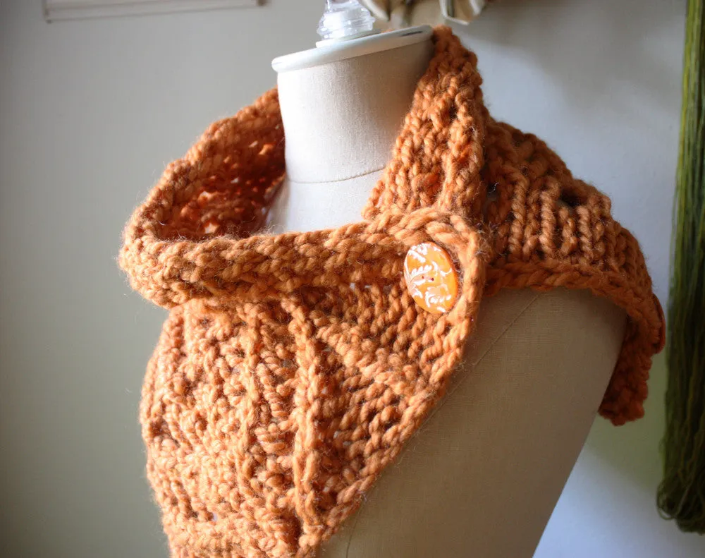 Regalia Lace Cowl Capelet Scarf Knitting Pattern
