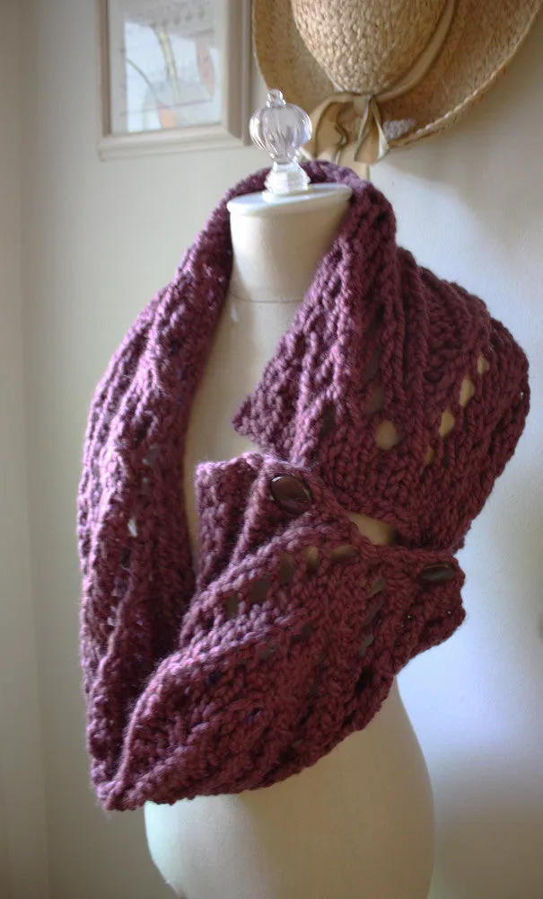 Regalia Lace Cowl Capelet Scarf Knitting Pattern