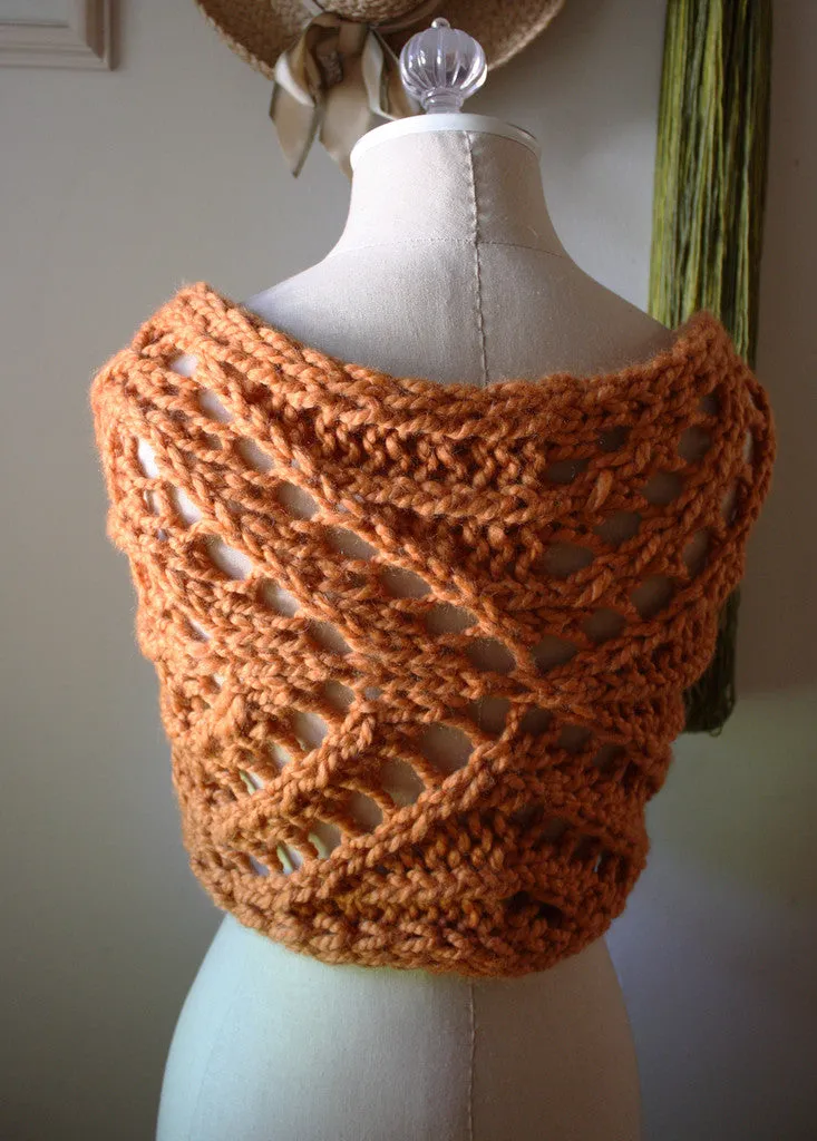 Regalia Lace Cowl Capelet Scarf Knitting Pattern