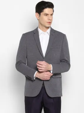 Self Design Grey Blazer for Men