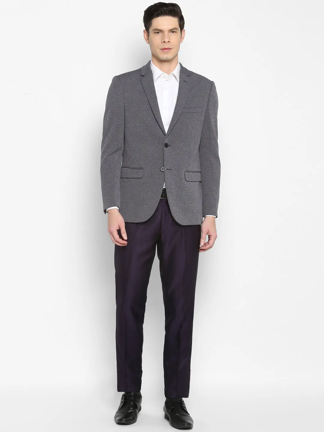 Self Design Grey Blazer for Men