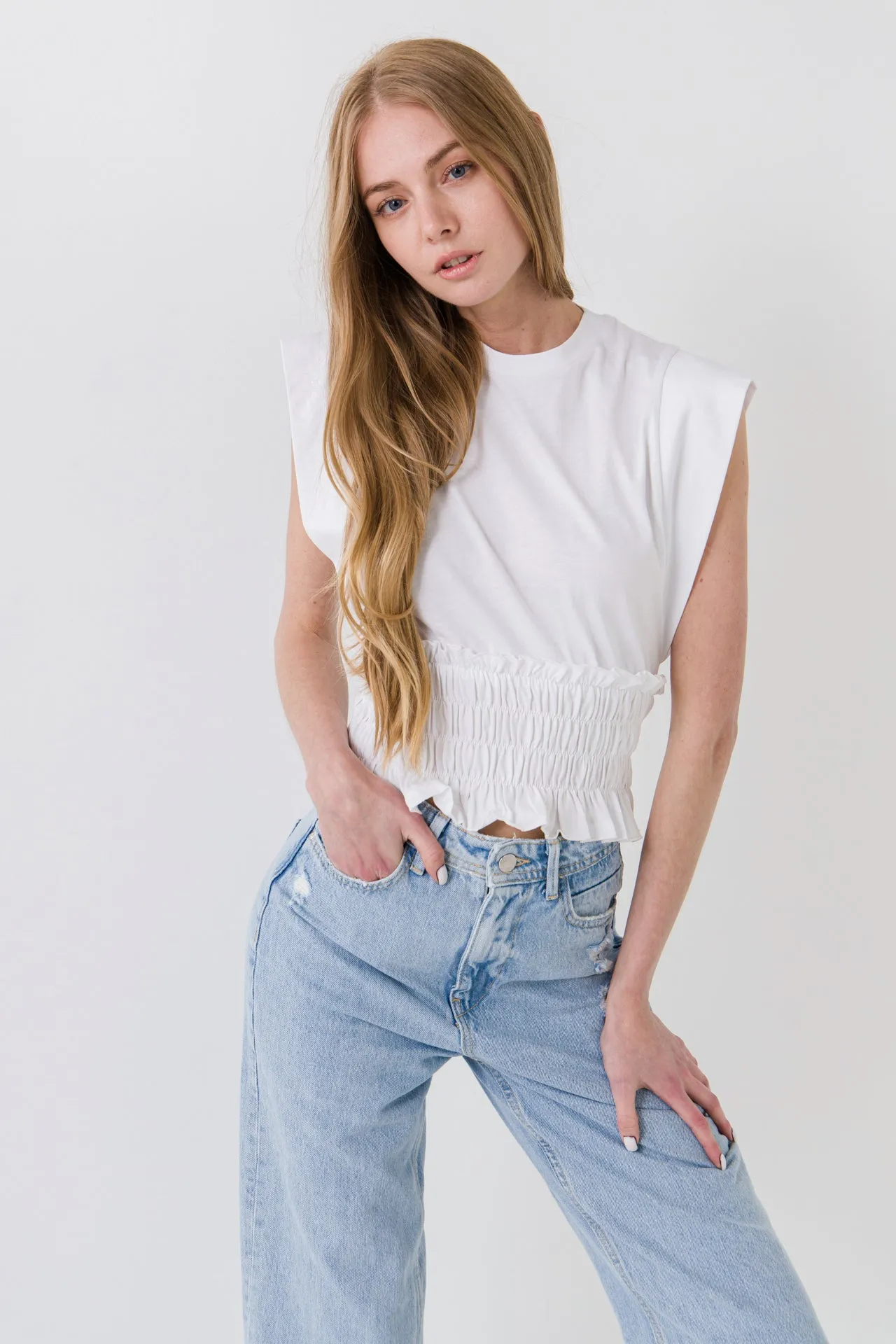 Smocked Waist T-Shirt