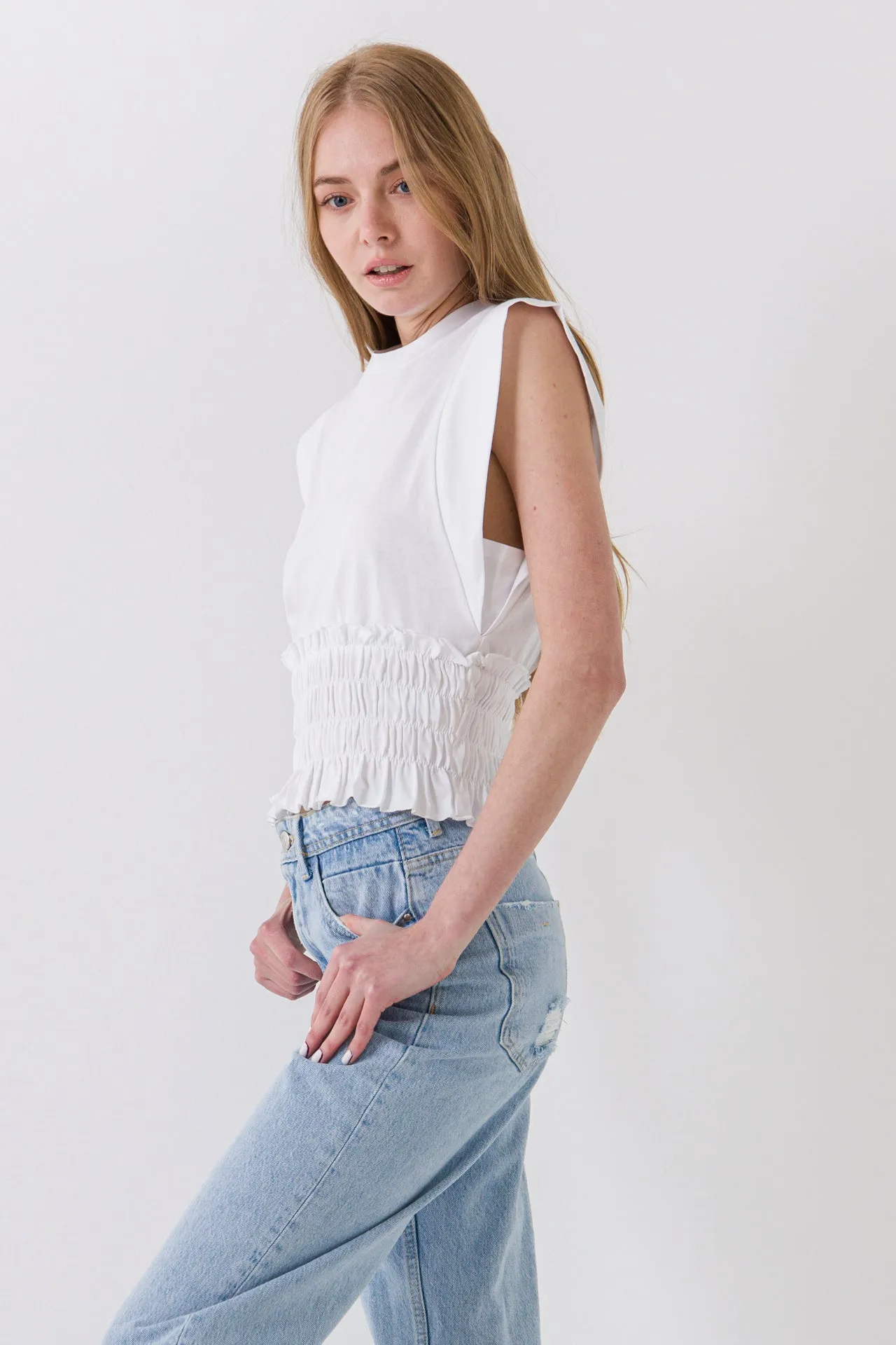 Smocked Waist T-Shirt