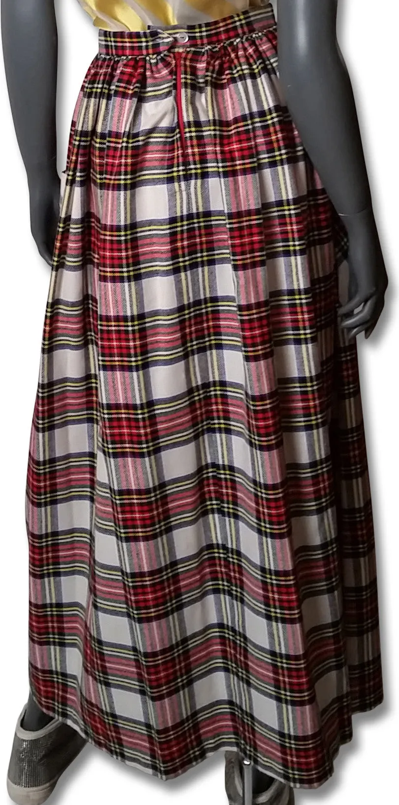 Stewart Dress Tartan Maxi Skirt, 1970s