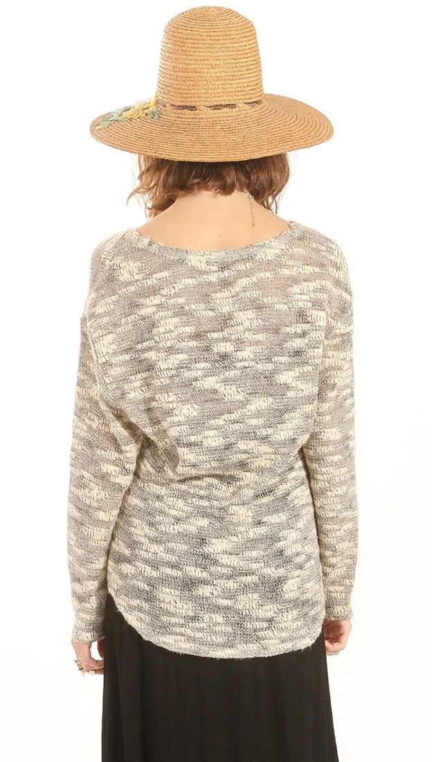 Sugar Lips Lazy Day Asymmetrical Hem Textured Sweater