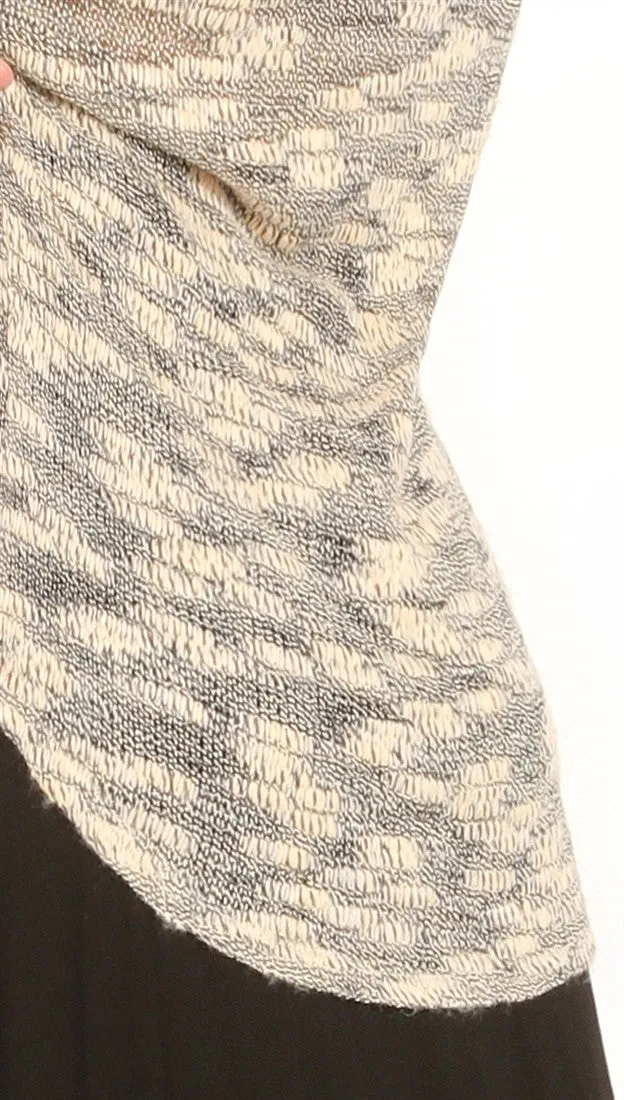 Sugar Lips Lazy Day Asymmetrical Hem Textured Sweater