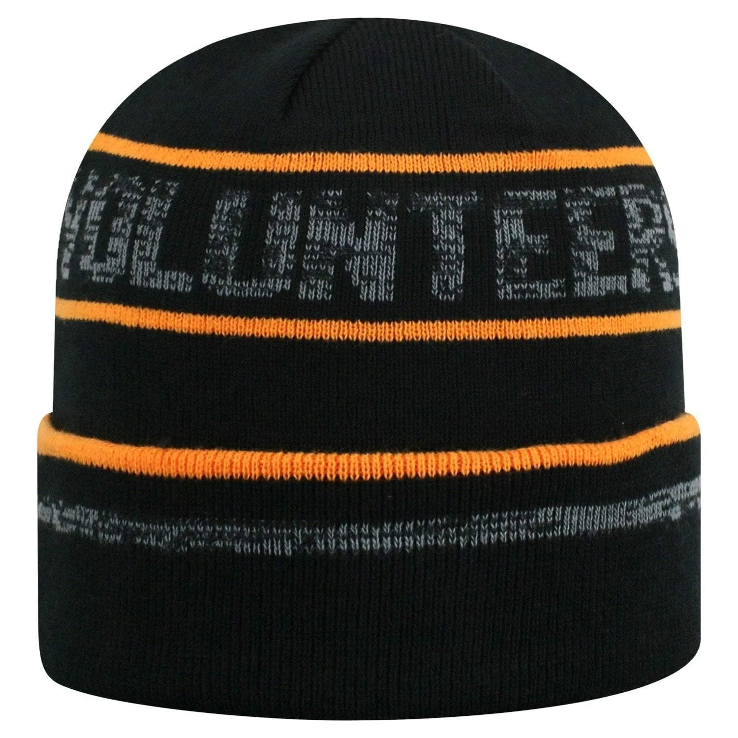 Tennessee Volunteers TOW Black Striped "Effect" Style Cuffed Knit Beanie Cap