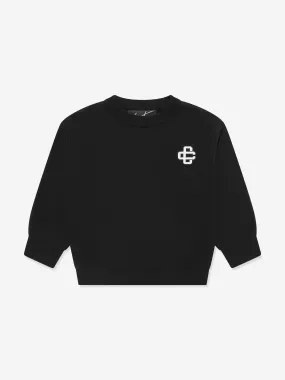 The Couture Club Kids Knitted Emblem Sweatshirt in Black