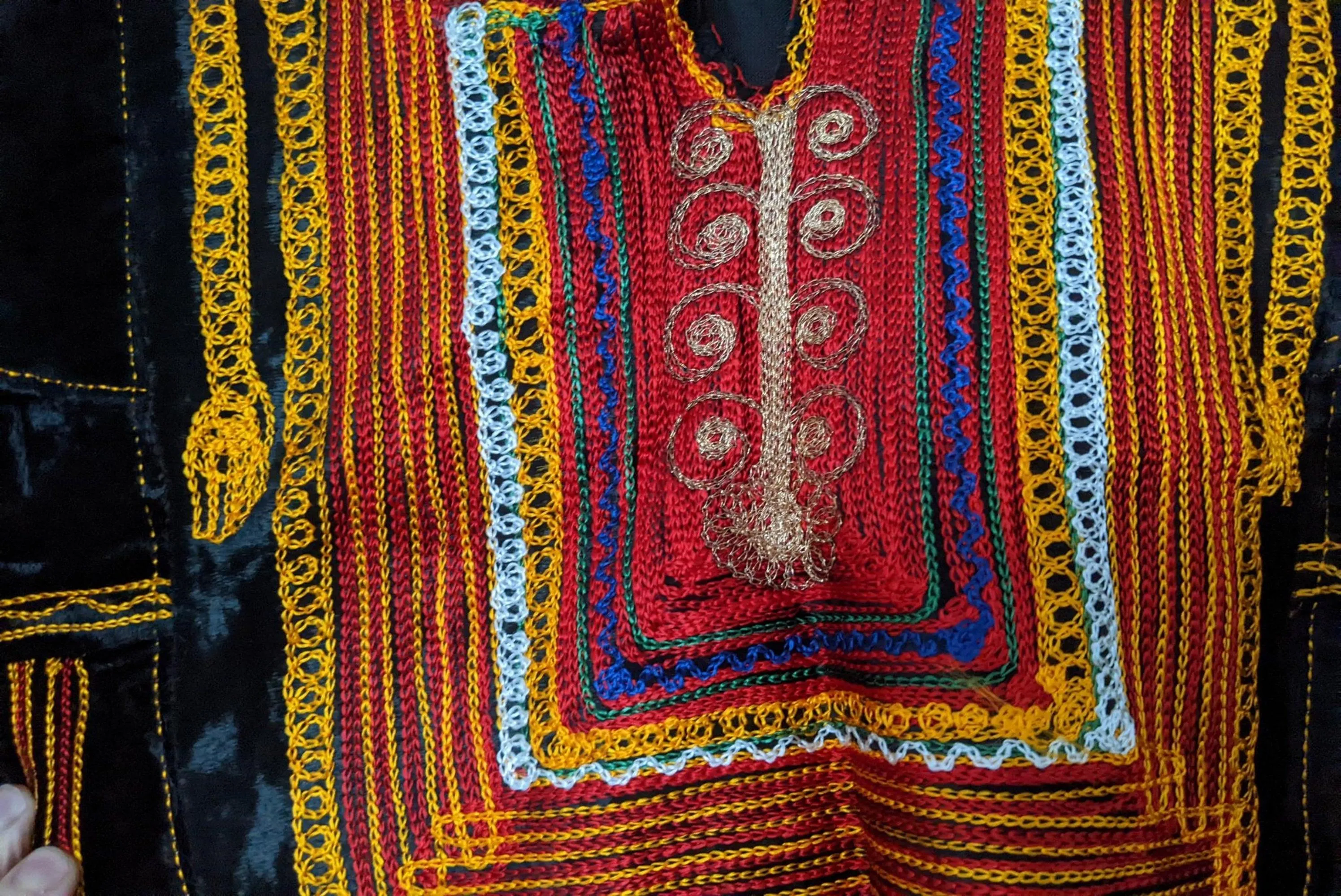 Vintage Saudi Arabian Embroidered Kaftan Maxi Dress