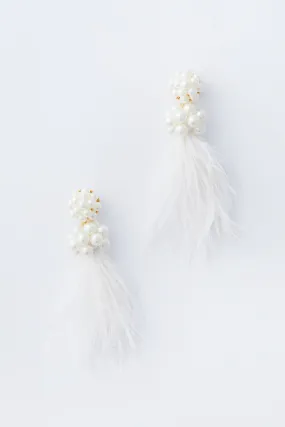 White Feather Nicole Earrings