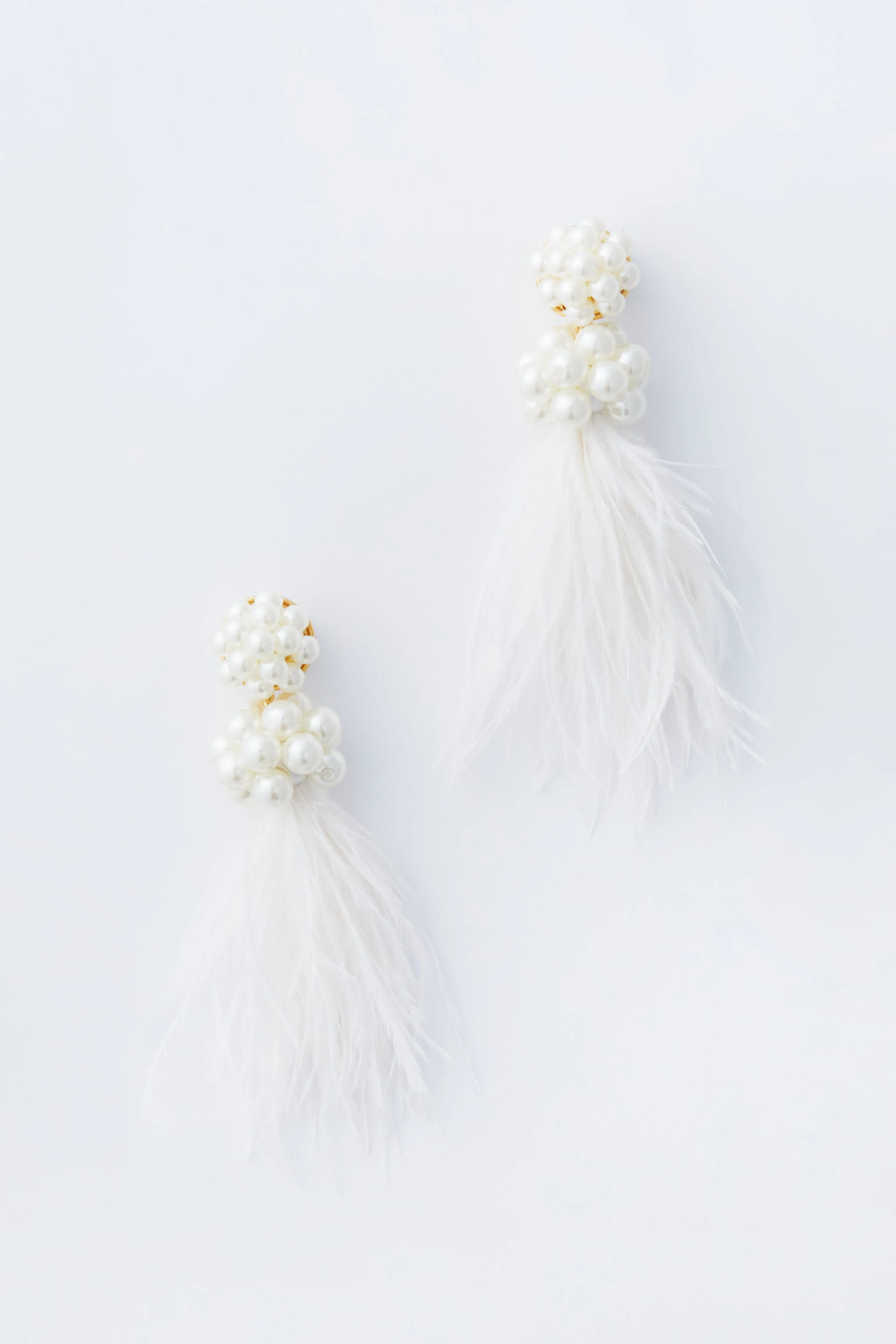 White Feather Nicole Earrings