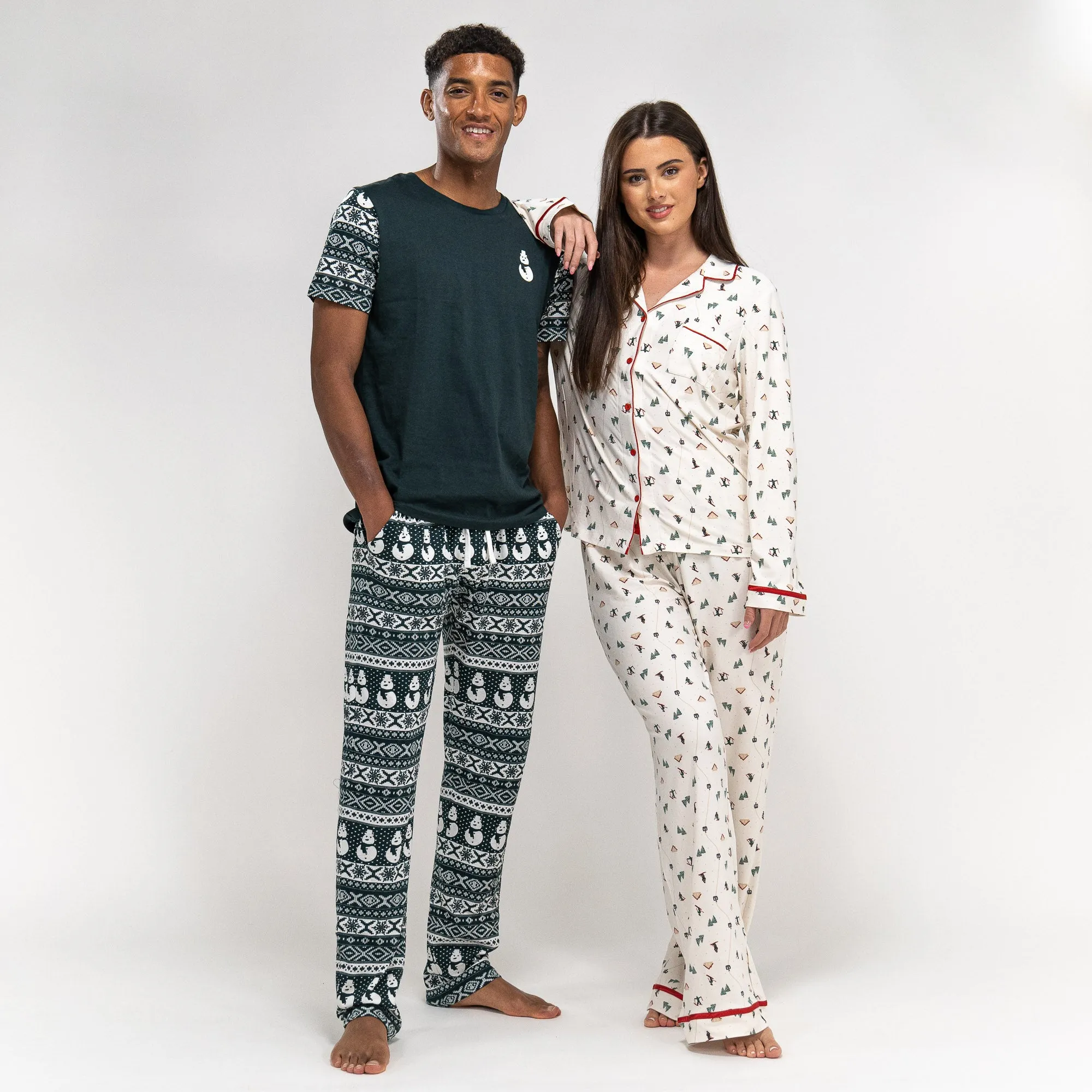 Women's Ski Scene Jersey Christmas Pyjamas