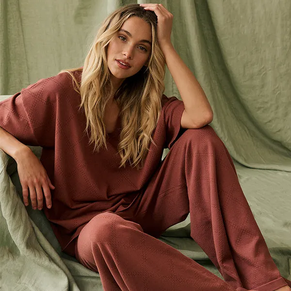 Zarelle Collared Tee - Cocoa Knit