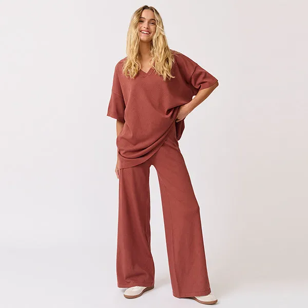 Zarelle Collared Tee - Cocoa Knit