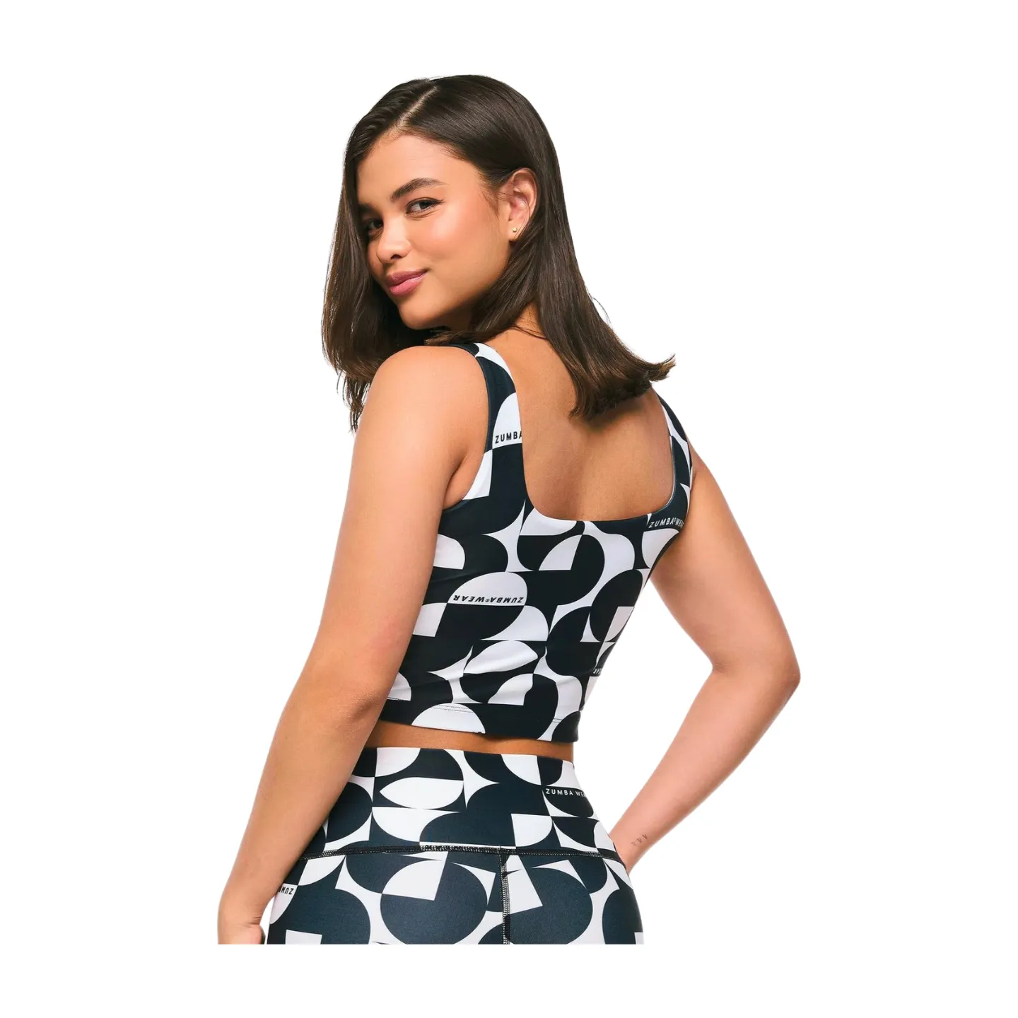 Zumba Haus Square Neck Crop Tank With Shelf Bra (Special Order)