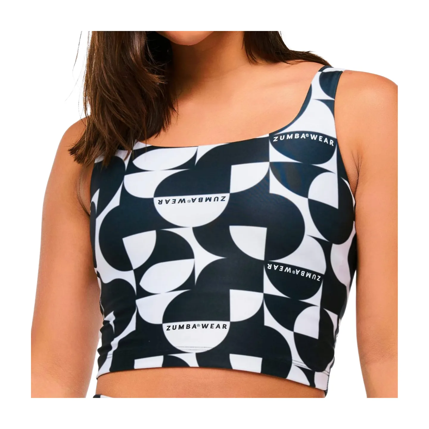 Zumba Haus Square Neck Crop Tank With Shelf Bra (Special Order)